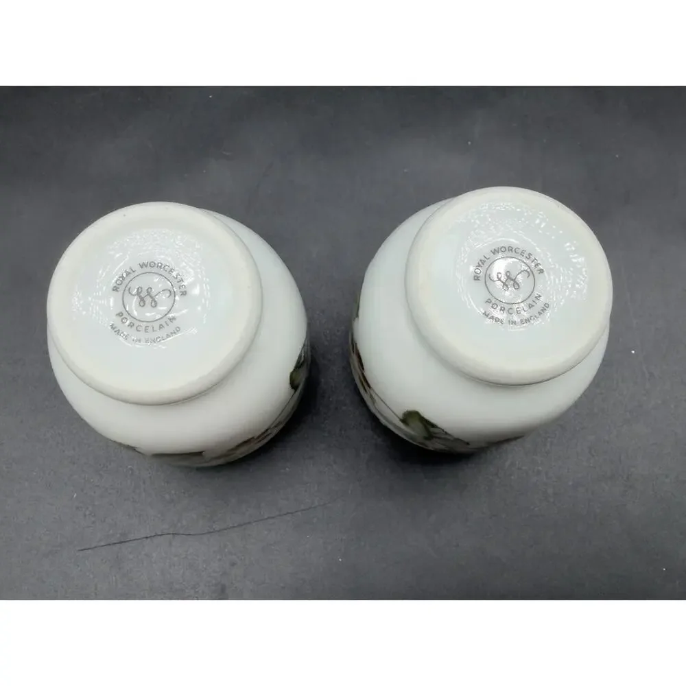 Royal Worcester Egg Coddlers Pair Lavinia Blackberry Porcelain England Vintage